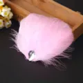 Pink feather hair clip with crystal rhinestone for women girls cute hair accessories - Pink
