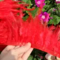 Rote Federborte Fransen Borte fuer DIY Handwerk, naehen, Kleidung, Kostuem Dekoration Zubehoer. - Rot