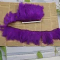 Purple feather trim fringe ribbon for DIY crafts, costume apparel, and home decoration. - Deep purple
