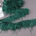 Dunkelgrüne Straußenfeder Borte Band für DIY Handwerk Nähen Kleidung Dekoration neu. - Dunkelgrün