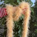 Ostrich feather boa strip for clothing decoration craft DIY fluffy trim 9-11cm length - Light Coffee (Short Single Layer)