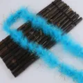 Blue tinsel feather boa for clothing, Christmas gifts, bouquet packaging, and DIY crafts. - Lake Blue