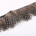 Natural guinea fowl feather trim fringe ribbon for DIY clothing craft decoration accessories - Guinea Fowl Feather Trim 1m