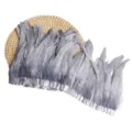 Gray rooster feather trim 20-25cm apparel sewing craft DIY decorative fringe ribbon - Gray