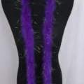 Boa de plumas de pavo de oropel morado para decoración de ropa, accesorios y regalos festivos. - Púrpura profundo