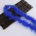 Blue feather boa with gold tinsel, ideal for clothing, Christmas gifts and bouquet packaging. - Sapphire Blue