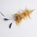 DIY handmade feather craft accessory yellow and black decorative material for stage show. - Light Coffee