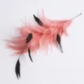 DIY handmade pink black feather craft wire stem stage performance party hair accessory decor - Sunset Red