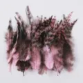 Natural pink black striped rooster feathers DIY craft accessories for dream catchers and apparel decoration - Cyan-Black Tip Pink
