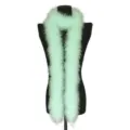 Fluffy mint green feather boa scarf, thickened costume accessory for festive party wear. - Light Blue Green