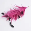 DIY handmade pink black feather wire flower hair accessory for stage decoration variant - Fuschia
