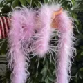 Light purple ostrich feather boa fluff trim strip fluffy decorative apparel accessory variant - Light Purple (Short Single Layer)