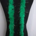 Boa de plumas verdes con espumillón brillante para fiesta y hermosa decoración de ropa - Verde Hierba