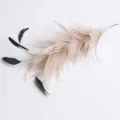 DIY handmade feather hair accessory, elegant champagne and black feather wire flower decor. - Lotus Pink