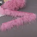 Rosa Straussenfeder Borte Band fuer DIY Handwerk, Kleidung Dekoration und Naehen Zubehoer. - Fuchsie