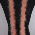 Boa de plumas rosa con oropel esponjosa accesorio de disfraz para fiesta vacaciones decoracion - Champaña