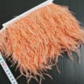 Ostrich feather trim fringe ribbon for DIY sewing crafts costume clothing dress hem decoration - 008 Sunset Red
