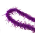 Purple ostrich feather boa trim for DIY clothing cuffs, collars, and fashion accessories. - Dark Purple (Long Single Layer)
