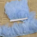 Light blue feather trim ribbon for DIY crafting, clothing decoration and fashion accessories. - Light Sky Blue