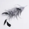 DIY handmade grey black feather hair accessory wire flower craft decoration for stage party. - Dark Gray