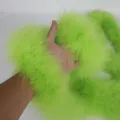Bright green feather boa fluffy scarf costume accessory for party festival wear - Fruit Green