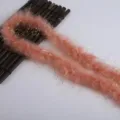 Pink feather boa with gold tinsel, perfect for clothing decoration and bouquet gift wrapping. - Champagne