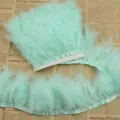 Mint green feather trim fringe ribbon for DIY craft clothing decoration accessories - Light Cyan