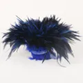 Blue black feather trim craft DIY handmade headwear clothing dreamcatcher accessory decor - Sapphire Blue