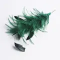 Green black DIY handmade feather hair accessory craft stage party photo decoration item - Dark Green