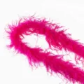 Bright pink ostrich feather boa DIY trim fluffy clothing accessory cuff collar decoration - Rose Red (Long Single Layer)