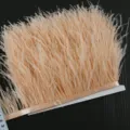Ostrich Feather Trim Ribbon Fringe DIY Craft Sewing Clothes Dress Hem Cuffs Orange - 002 Champagne