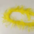 Bright yellow ostrich feather boa trim, fluffy fluffy DIY craft apparel collar decor. - Yellow (Long Single Layer)