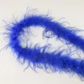 Vibrant blue ostrich feather boa trim for DIY clothing cuffs, collars, and fashion accessories. - Royal Blue (Long Single Layer)