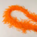 Orange ostrich feather boa strip for DIY clothing cuffs collar accessories sewing decor - Orange, Long Single Layer