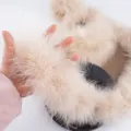 Fluffy feather boa scarf strip for clothing accessories, soft and thick feather decor. - Beige Coffee