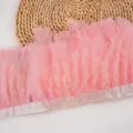 Pink turkey feather trim ribbon for DIY clothing sewing crafts, fluffy feather fringe 2 meters. - #30, Approx. 2m