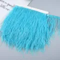 Bright blue ostrich feather trim fringe ribbon for DIY sewing crafts wedding dress apparel. - 32