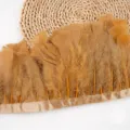 Khaki Turkey Feather Trim 2M DIY Craft Sewing Fringe Costume Apparel Decoration Accessory SKU - #31, Approx. 2m