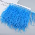 Blue ostrich feather trim ribbon for DIY crafts dress sewing wedding party decoration - 33