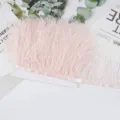 Ribete de plumas de avestruz rosa con cinta de saten para costura de boda artesania 1ud - 18