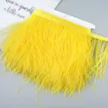 Yellow Ostrich Feather Trim Fringe Ribbon for Sewing DIY Craft Wedding Dress Decor - 35