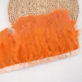 Orange turkey feather trim fringe ribbon for DIY craft, sewing costumes and party decorations. - #34 Approx. 2m