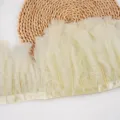 Cream white feather trim fringe ribbon for DIY craft sewing costume decoration accessory. - #35 Approx. 2m