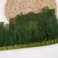 Green turkey feather trim 2m apparel sewing DIY craft costume decoration feather ribbon fringe - #36 Approx. 2m