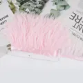 Cinta de flecos de plumas de avestruz rosa para hermoso accesorio de artesania de costura DIY. - 23