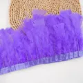 Purple turkey feather trim ribbon for DIY craft sewing costume decoration accessories - #37 Approx. 2m