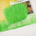 Green ostrich feather trim fringe ribbon for clothing decoration and DIY craft projects 1m length - 43