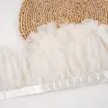 White feather trim ribbon 2m clothing accessories DIY craft festival party costume decoration SKU - #38 Approx. 2m