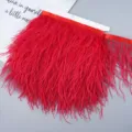 Red ostrich feather trim for DIY sewing garment dress decoration and wedding craft projects - 40