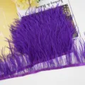 Purple ostrich feather trim fringe 10-13cm DIY sewing craft costume clothing decoration - 44